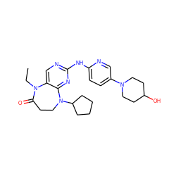 CCN1C(=O)CCN(C2CCCC2)c2nc(Nc3ccc(N4CCC(O)CC4)cn3)ncc21 ZINC000114227730