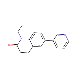 CCN1C(=O)CCc2cc(-c3cccnc3)ccc21 ZINC000040846640