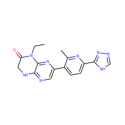 CCN1C(=O)CNc2ncc(-c3ccc(-c4nnc[nH]4)nc3C)nc21 ZINC000113191351