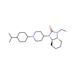 CCN1C(=O)N(C2CCN(C3CCC(C(C)C)CC3)CC2)[C@@H]2CCCC[C@H]21 ZINC000028764679