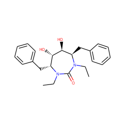 CCN1C(=O)N(CC)[C@H](Cc2ccccc2)[C@H](O)[C@@H](O)[C@H]1Cc1ccccc1 ZINC000006385085