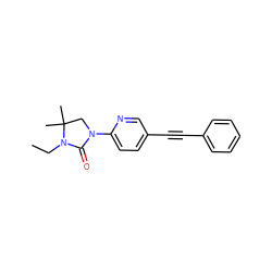 CCN1C(=O)N(c2ccc(C#Cc3ccccc3)cn2)CC1(C)C ZINC000144293241