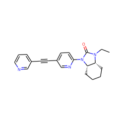 CCN1C(=O)N(c2ccc(C#Cc3cccnc3)cn2)[C@H]2CCCC[C@H]21 ZINC000144795676