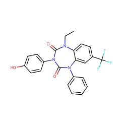 CCN1C(=O)N(c2ccc(O)cc2)C(=O)N(c2ccccc2)c2cc(C(F)(F)F)ccc21 ZINC000096928724