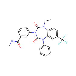 CCN1C(=O)N(c2cccc(C(=O)NC)c2)C(=O)N(c2ccccc2)c2cc(C(F)(F)F)ccc21 ZINC000096928726