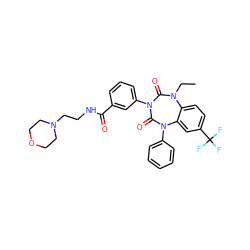 CCN1C(=O)N(c2cccc(C(=O)NCCN3CCOCC3)c2)C(=O)N(c2ccccc2)c2cc(C(F)(F)F)ccc21 ZINC000096928728