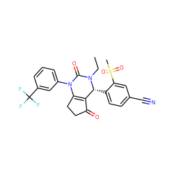 CCN1C(=O)N(c2cccc(C(F)(F)F)c2)C2=C(C(=O)CC2)[C@H]1c1ccc(C#N)cc1S(C)(=O)=O ZINC000224580641