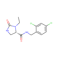 CCN1C(=O)NC[C@H]1C(=O)NCc1ccc(Cl)cc1Cl ZINC000095566094