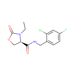 CCN1C(=O)OC[C@@H]1C(=O)NCc1ccc(F)cc1Cl ZINC000043199812