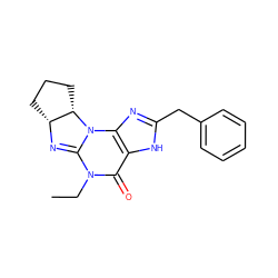 CCN1C(=O)c2[nH]c(Cc3ccccc3)nc2N2C1=N[C@@H]1CCC[C@@H]12 ZINC000013763752