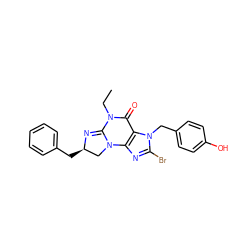 CCN1C(=O)c2c(nc(Br)n2Cc2ccc(O)cc2)N2C[C@@H](Cc3ccccc3)N=C12 ZINC000028523735