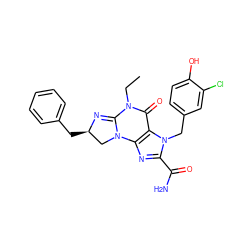 CCN1C(=O)c2c(nc(C(N)=O)n2Cc2ccc(O)c(Cl)c2)N2C[C@@H](Cc3ccccc3)N=C12 ZINC000028756577