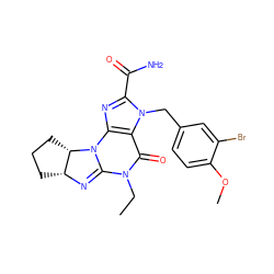 CCN1C(=O)c2c(nc(C(N)=O)n2Cc2ccc(OC)c(Br)c2)N2C1=N[C@@H]1CCC[C@@H]12 ZINC000028756327