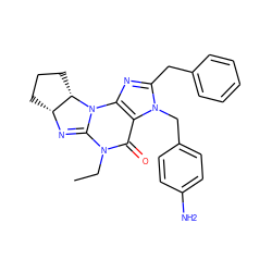 CCN1C(=O)c2c(nc(Cc3ccccc3)n2Cc2ccc(N)cc2)N2C1=N[C@@H]1CCC[C@@H]12 ZINC000028756146