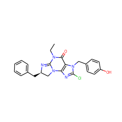 CCN1C(=O)c2c(nc(Cl)n2Cc2ccc(O)cc2)N2C[C@@H](Cc3ccccc3)N=C12 ZINC000028523674