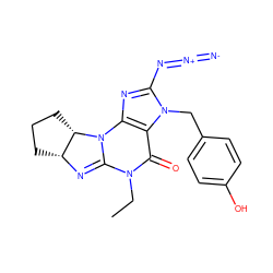 CCN1C(=O)c2c(nc(N=[N+]=[N-])n2Cc2ccc(O)cc2)N2C1=N[C@@H]1CCC[C@@H]12 ZINC000028758492