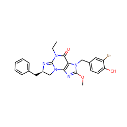 CCN1C(=O)c2c(nc(OC)n2Cc2ccc(O)c(Br)c2)N2C[C@@H](Cc3ccccc3)N=C12 ZINC000028263786