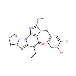 CCN1C(=O)c2c(nc(OC)n2Cc2ccc(O)c(Br)c2)N2C1=N[C@@H]1CCC[C@@H]12 ZINC000028758527