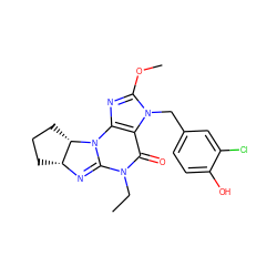 CCN1C(=O)c2c(nc(OC)n2Cc2ccc(O)c(Cl)c2)N2C1=N[C@@H]1CCC[C@@H]12 ZINC000028758524