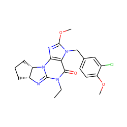 CCN1C(=O)c2c(nc(OC)n2Cc2ccc(OC)c(Cl)c2)N2C1=N[C@@H]1CCC[C@@H]12 ZINC000028758562