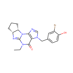 CCN1C(=O)c2c(ncn2Cc2ccc(O)c(Br)c2)N2C1=N[C@@H]1CCC[C@@H]12 ZINC000028756329