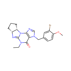 CCN1C(=O)c2c(ncn2Cc2ccc(OC)c(Br)c2)N2C1=N[C@@H]1CCC[C@@H]12 ZINC000028756760