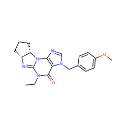 CCN1C(=O)c2c(ncn2Cc2ccc(OC)cc2)N2C1=N[C@@H]1CCC[C@@H]12 ZINC000028756280