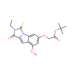 CCN1C(=O)c2cc3c(OC)cc(OCC(=O)OC(C)(C)C)cc3n2C1=S ZINC000013487560