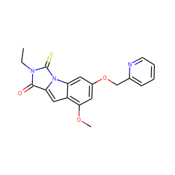 CCN1C(=O)c2cc3c(OC)cc(OCc4ccccn4)cc3n2C1=S ZINC000013487562