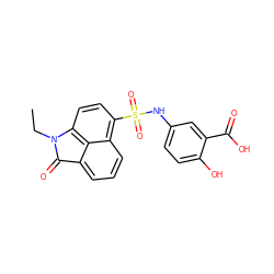 CCN1C(=O)c2cccc3c(S(=O)(=O)Nc4ccc(O)c(C(=O)O)c4)ccc1c23 ZINC000002866618