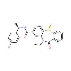 CCN1C(=O)c2ccccc2[S@+]([O-])c2ccc(C(=O)N[C@H](C)c3ccc(Br)cc3)cc21 ZINC000169309931