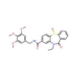 CCN1C(=O)c2ccccc2[S@+]([O-])c2ccc(C(=O)NCc3cc(OC)c(OC)c(OC)c3)cc21 ZINC000169309854