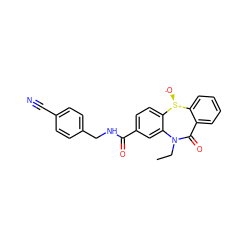 CCN1C(=O)c2ccccc2[S@+]([O-])c2ccc(C(=O)NCc3ccc(C#N)cc3)cc21 ZINC000169309850