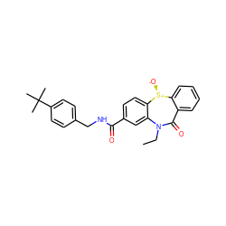 CCN1C(=O)c2ccccc2[S@+]([O-])c2ccc(C(=O)NCc3ccc(C(C)(C)C)cc3)cc21 ZINC000169309846