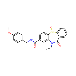 CCN1C(=O)c2ccccc2[S@@+]([O-])c2ccc(C(=O)NCc3ccc(OC)cc3)cc21 ZINC000008597293