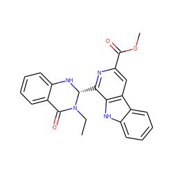 CCN1C(=O)c2ccccc2N[C@@H]1c1nc(C(=O)OC)cc2c1[nH]c1ccccc12 ZINC000653778079