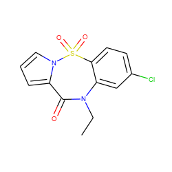 CCN1C(=O)c2cccn2S(=O)(=O)c2ccc(Cl)cc21 ZINC000006385206