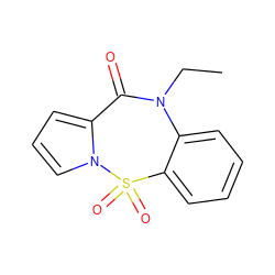 CCN1C(=O)c2cccn2S(=O)(=O)c2ccccc21 ZINC000006385236