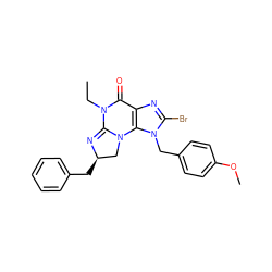 CCN1C(=O)c2nc(Br)n(Cc3ccc(OC)cc3)c2N2C[C@@H](Cc3ccccc3)N=C12 ZINC000028525498