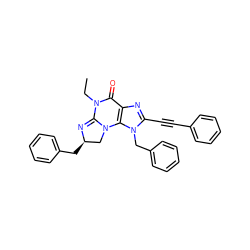 CCN1C(=O)c2nc(C#Cc3ccccc3)n(Cc3ccccc3)c2N2C[C@@H](Cc3ccccc3)N=C12 ZINC000028478069