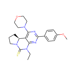 CCN1C(=S)N2CCC[C@H]2c2c(N3CCOCC3)nc(-c3ccc(OC)cc3)nc21 ZINC000473089857