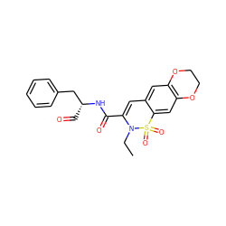 CCN1C(C(=O)N[C@H](C=O)Cc2ccccc2)=Cc2cc3c(cc2S1(=O)=O)OCCO3 ZINC000013864487