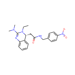 CCN1C(N(C)C)=Nc2ccccc2[C@H]1CC(=O)NCc1ccc([N+](=O)[O-])cc1 ZINC000045335555