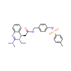 CCN1C(N(C)C)=Nc2ccccc2[C@H]1CC(=O)NCc1ccc(NS(=O)(=O)c2ccc(C)cc2)cc1 ZINC000049942275