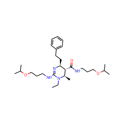 CCN1C(NCCCOC(C)C)=N[C@@H](CCc2ccccc2)[C@H](C(=O)NCCCOC(C)C)[C@H]1C ZINC000036379133