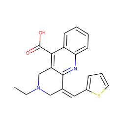 CCN1C/C(=C/c2cccs2)c2nc3ccccc3c(C(=O)O)c2C1 ZINC000005131348