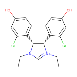 CCN1C=[N+](CC)[C@@H](c2ccc(O)cc2Cl)[C@H]1c1ccc(O)cc1Cl ZINC000013559442