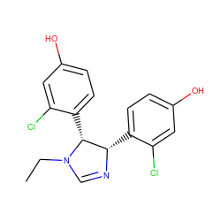 CCN1C=N[C@@H](c2ccc(O)cc2Cl)[C@H]1c1ccc(O)cc1Cl ZINC000013559439