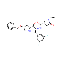 CCN1C[C@@H](C(=O)N[C@@H](Cc2cc(F)cc(F)c2)[C@H](O)[C@H]2C[C@@H](OCc3ccccc3)CN2)CC1=O ZINC000029130027