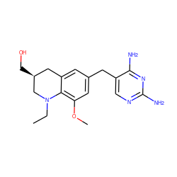 CCN1C[C@@H](CO)Cc2cc(Cc3cnc(N)nc3N)cc(OC)c21 ZINC000029559570